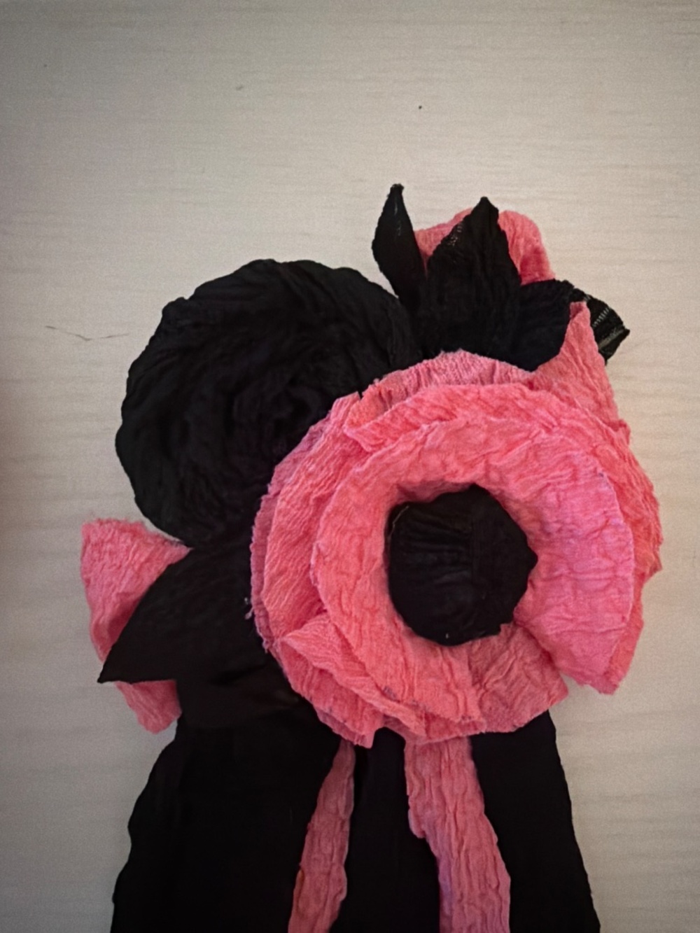 Pink and Black flower Pin. - Picture 2 of 2